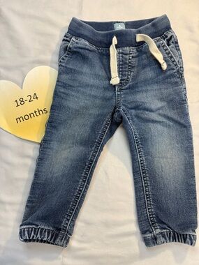 GAP - Blue Denim Jogger Pants with Drawstring